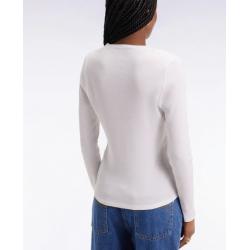T-shirt à manches longues en coton Pima imprimé coupe slim