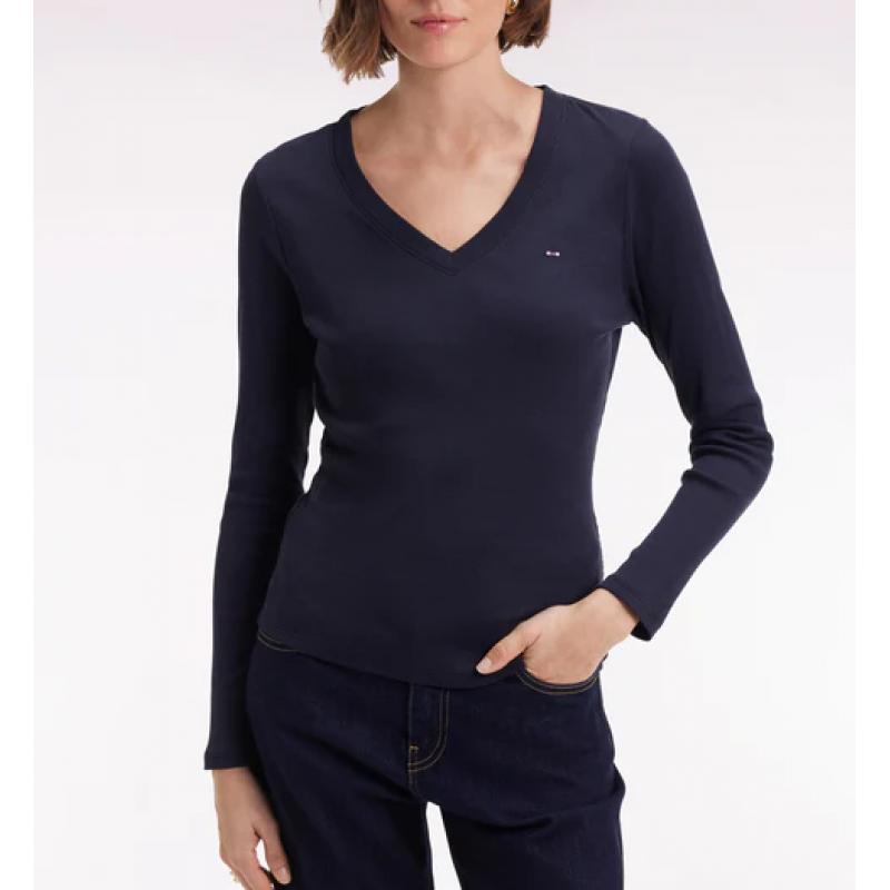 T-shirt à manches longues en coton Pima imprimé coupe slim