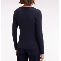 T-shirt à manches longues en coton Pima imprimé coupe slim