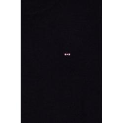 Robe en laine mérinos marine à col rond