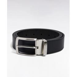 Coffret ceinture en cuir réversible et boucles en métal argenté