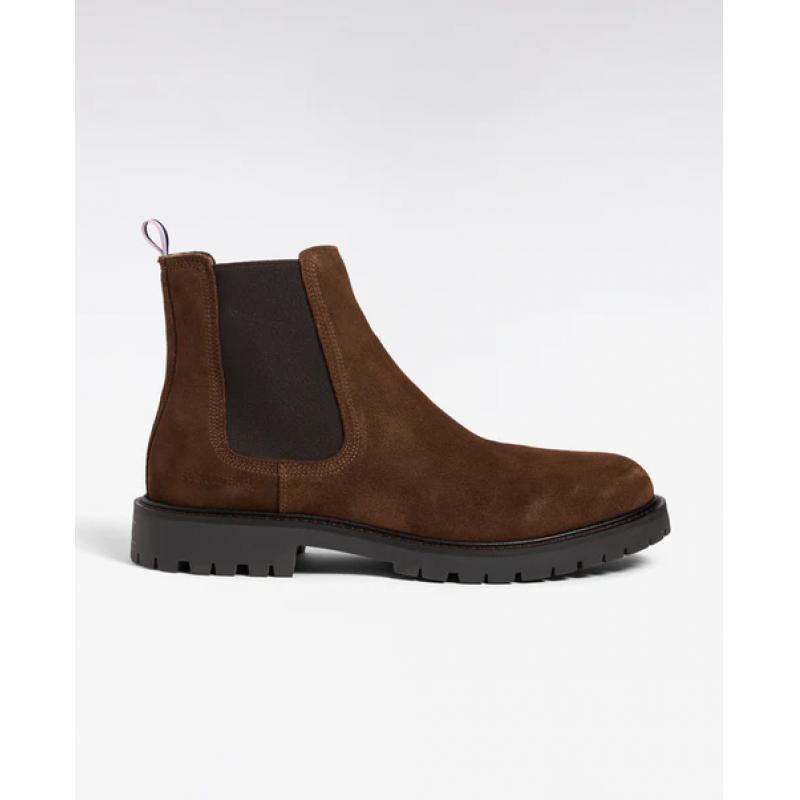 Bottines chelsea en cuir suédé marron