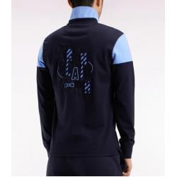 Maillot à manches longues en jersey bicolore marine et ciel coupe droite