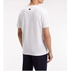 T-shirt à manches courtes en coton blanc impression effet velours