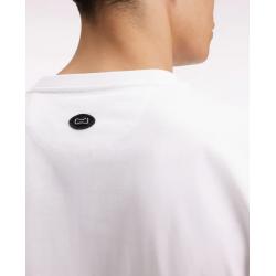 T-shirt à manches courtes en coton blanc impression effet velours