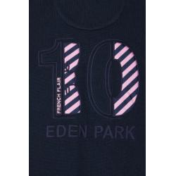 EDEN PARK - Pull col maillot en coton bleu marine coupe Regular broderie 10
