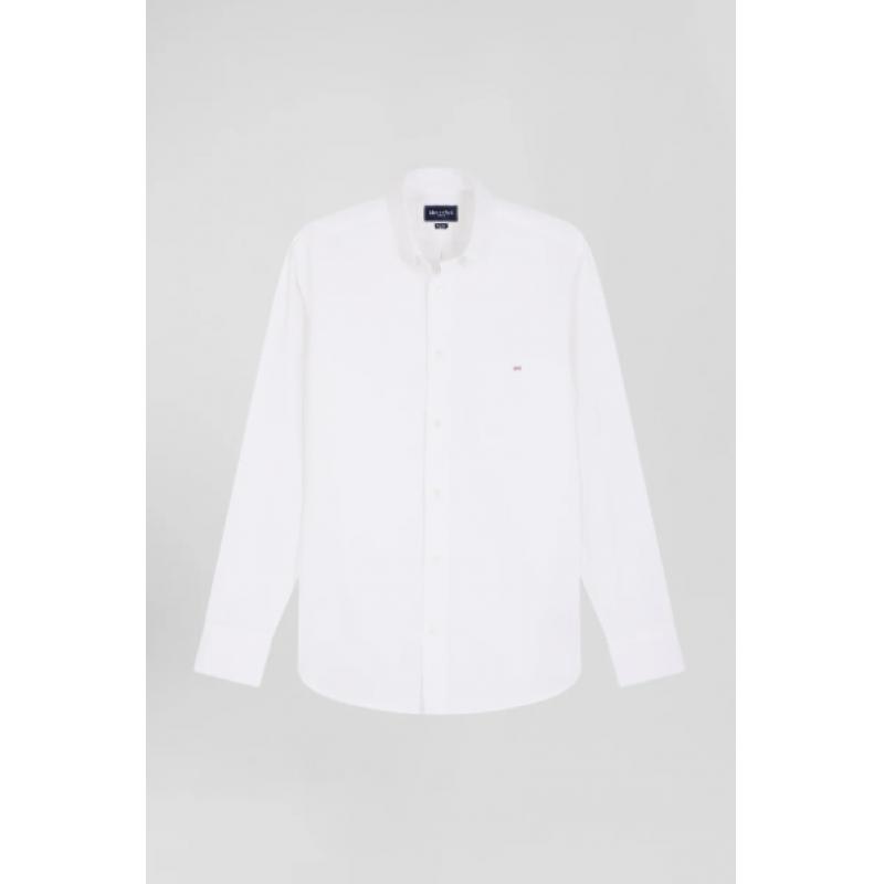 Chemise en popeline de coton blanc coupe Regular Chemise en popeline de coton blanc coupe Regular