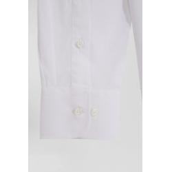 Chemise en popeline de coton blanc coupe Regular