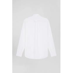 Chemise en popeline de coton blanc coupe Regular