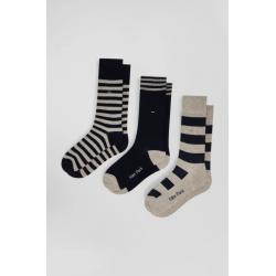 Lot de trois paires de chaussettes rayées