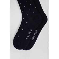 Lot de deux paires de chaussettes en coton stretch mélangé marine