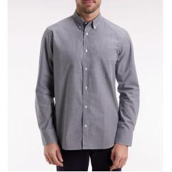 Chemise vichy en popeline de coton marine coupe droite