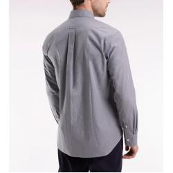 Chemise vichy en popeline de coton marine coupe droite