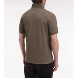 Polo manches courtes en coton Pima kaki coupe droite