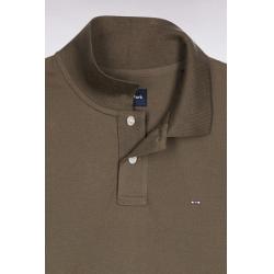 Polo manches courtes en coton Pima kaki coupe droite