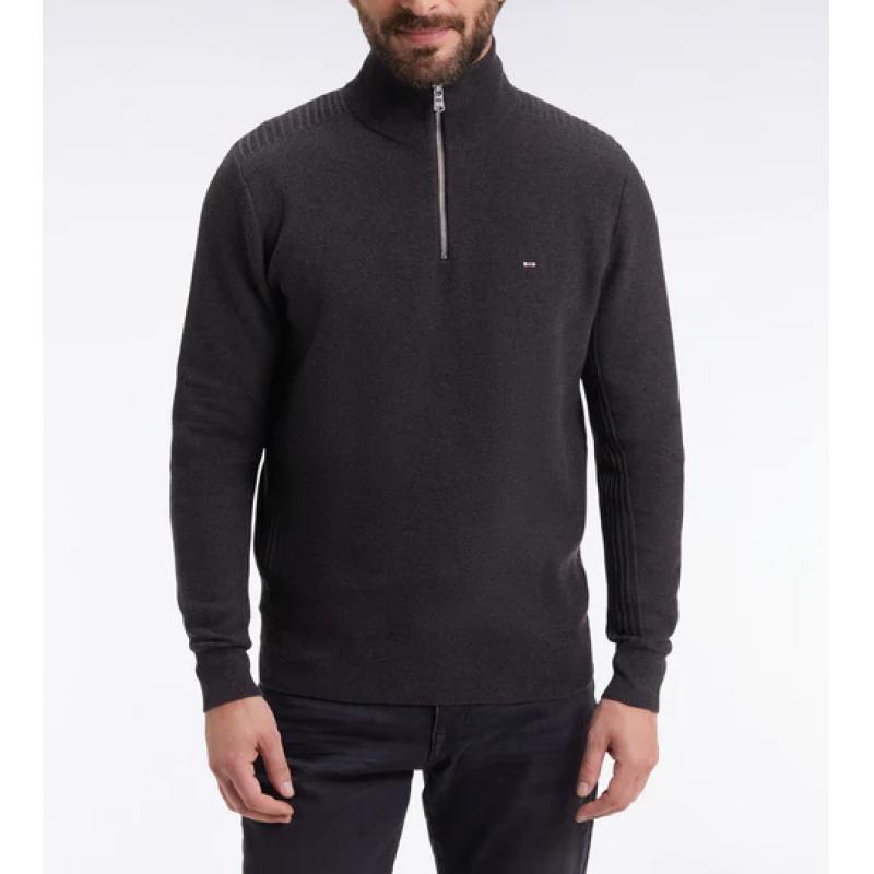 Pull col camionneur en coton nid d'abeille