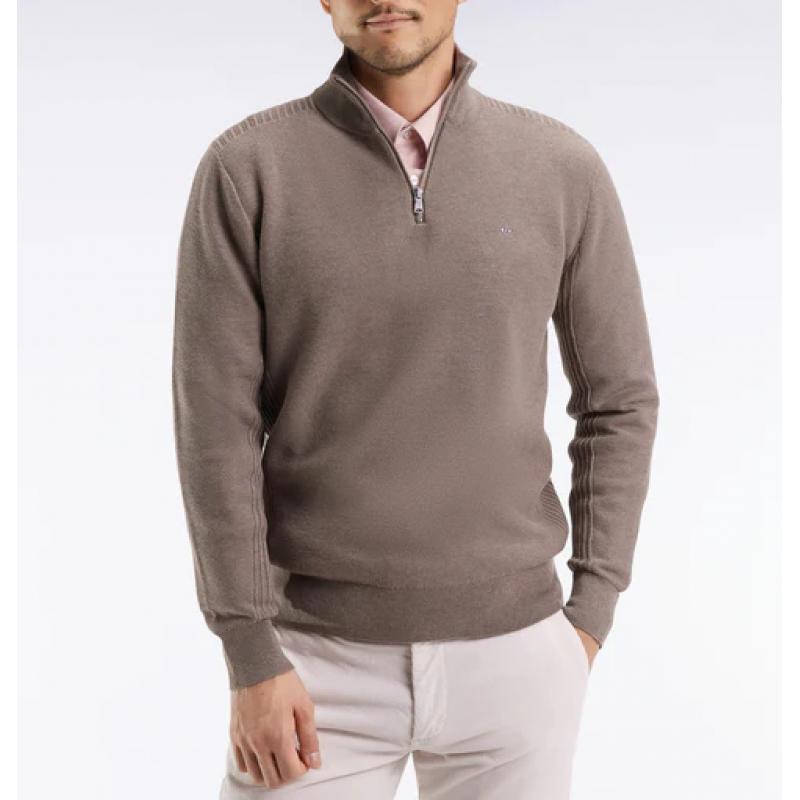 Pull col camionneur en coton nid d'abeille