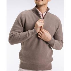 Pull col camionneur en coton nid d'abeille
