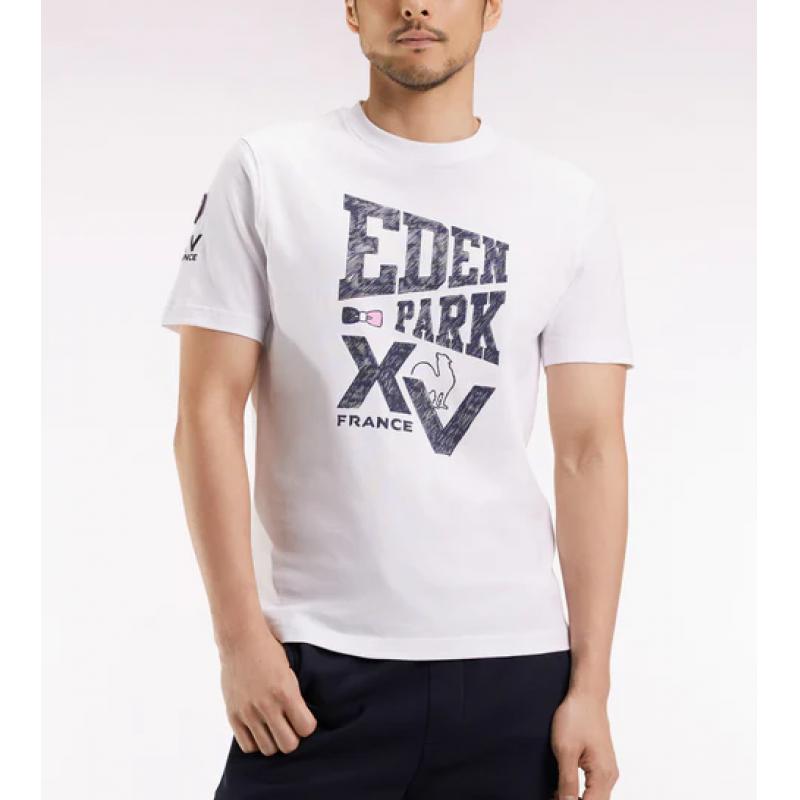 T-shirt à manches courtes blanc sérigraphie XV de France
