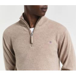 Pull à demi-zip en laine d'agneau ultra-fine