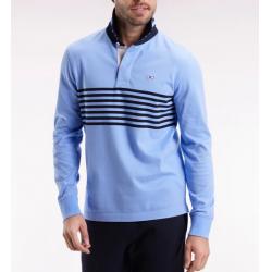 Maillot à manches longues en jersey épais ciel rayé coupe droite