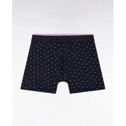 Boxer en jersey de coton micro-motifs noeuds papillon marine