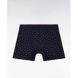 Boxer en jersey de coton micro-motifs noeuds papillon marine