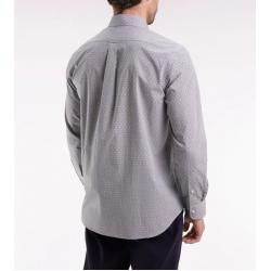 Chemise en coton à micro-motifs noeuds papillon coupe droite