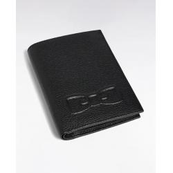 Portefeuille format français en cuir grainé noir