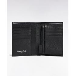 Portefeuille format français en cuir grainé noir