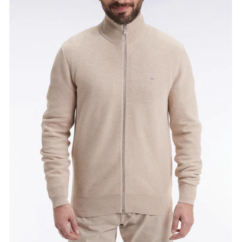 Cardigan en coton nid d'abeille coupe droite