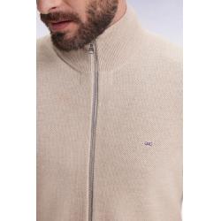Cardigan en coton nid d'abeille coupe droite
