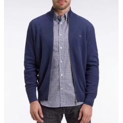 Cardigan en coton nid d'abeille coupe droite