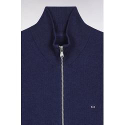 Cardigan en coton nid d'abeille coupe droite