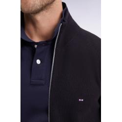 Cardigan en coton nid d'abeille coupe droite