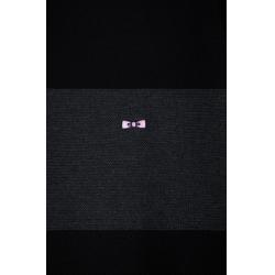 Pull col camionneur en coton noir broderie dos