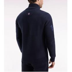 Pull col camionneur XV de France en coton marine