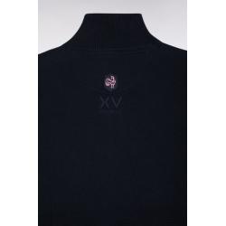 Pull col camionneur XV de France en coton marine