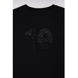 T-shirt col rond à manches longues en coton noir