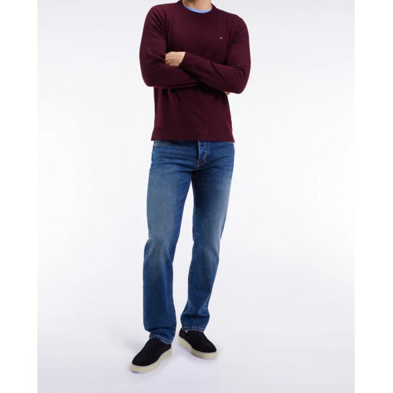 Jean 5 poches en denim stretch bleu coupe Regular