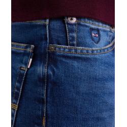 Jean 5 poches en denim stretch bleu coupe Regular