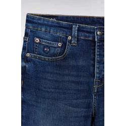 Jean 5 poches en denim stretch bleu coupe Slim