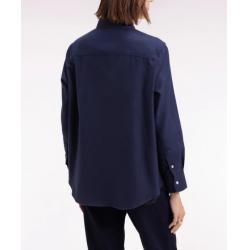 Chemise en popeline de coton marine coupe Relaxed
