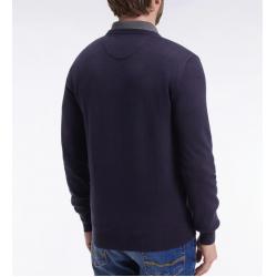 Pull col V en laine et coton