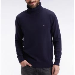 Pull col roulé en laine et coton