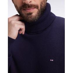 Pull col roulé en laine et coton