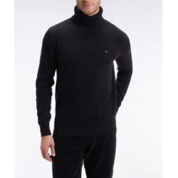 Pull col roulé en laine et coton