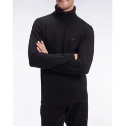 Pull col roulé en laine et coton