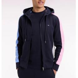 Sweatshirt à capuche zippé en molleton marine