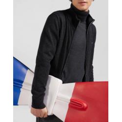 Cardigan zippé en laine et...